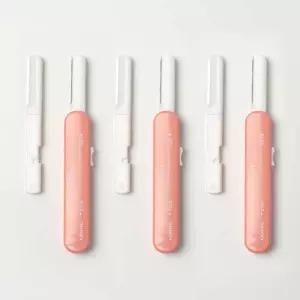 눈썹정리기 눈썹정리칼 슬라이드 눈썹칼 핑크