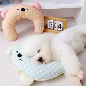 강아지 목 쿠션 고양이 목 쿠션 원형 베개 반려동물 애견 목베개