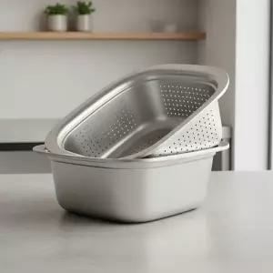 스테인리스 믹싱볼 베이킹 샐러드볼 채반 세트 24cm 구성