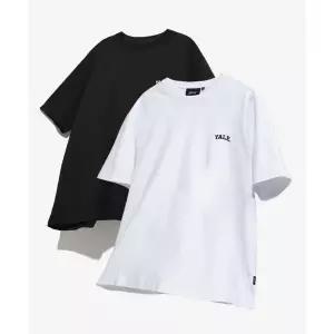 YALE [16수 코마사] 2PACK 스몰아치 반팔티셔츠 화이트/블랙
