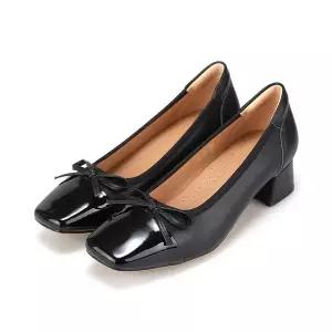 [BABARA][본사운영] 바바라 소가죽 리본 캐주얼 여성구두 4cm_BQJ120