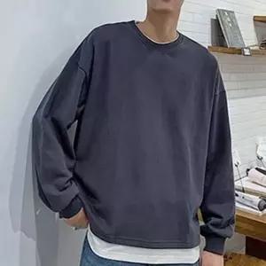 루즈핏 남성 오버핏 맨투맨 라운드 남녀공용 맨투맨 무지티 간절기