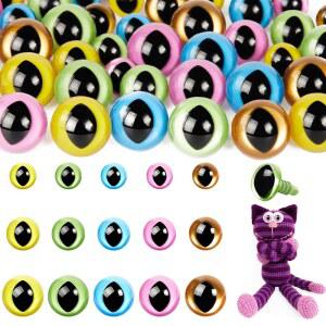 MUCUNNIA 80pcs 아미구루미 고양이 눈을 위한 공예 안전 코바늘 인형 용 눈 DIY 공예용 세탁기, 장식(5가지 색상)