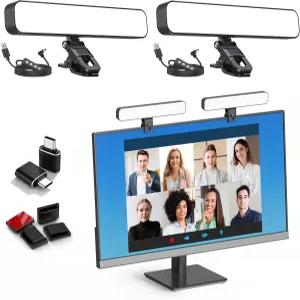 ALTSON 16W 2PC 비디오 컨퍼런스 조명 LED 스트리밍 클립온 컴퓨터 모니터 웹캠 노트북용 줌 녹화