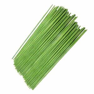 자이란하 100개 14인치 18게이지 꽃줄기 와이어, 그린 플라워 종이 랩 인공 꽃꽂이용 DIY 제작, 꽃다발 제작 용품