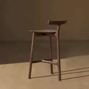 원목 홈바의자 북유럽 가죽 등받이 체어 식탁의자