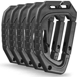 5Pcs 플라스틱 전술 Carabiners 빠른 봄 하드 후크 버클 D-클립 Molle 웨빙 액세서리 배낭/조끼/벨트