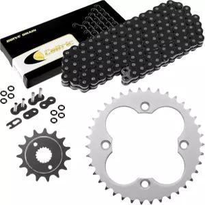 Caltric 블랙 O-링 구동 체인 및 스프로킷 키트 혼다 TRX400EX Sportrax 400 1999-2004년식 호환