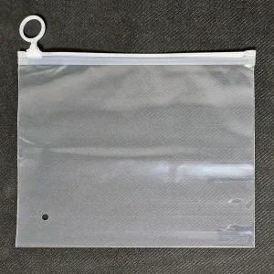 투명 슬라이드 고리형 지퍼백 수납 파우치 21x17cm