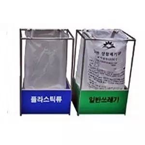 4분류 JXK033N0 스텐분리수거함 50/100리터 비닐 종량제걸이대