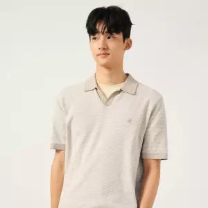 {백화점 정품} 빈폴 멘 [FW25]투톤 오픈칼라넥 니트 - 베이지 BC5751C14A_LL