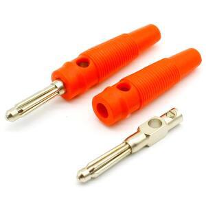 5쌍/10개 빨간색과 블랙 4mm 솔더리스 측면 스택형 바나나 플러그 커넥터 구리
