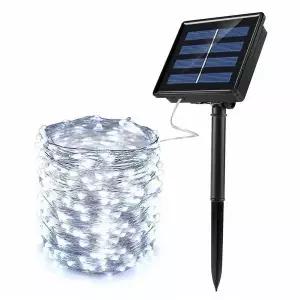 [RIZPICK]태양광 LED 100구 와이어 전구 10m 백색 루프탑조명