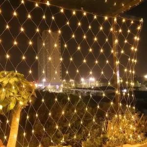 [RIZPICK]200구 녹색선 LED 그물네트 웜색 지니전구 크리스마스