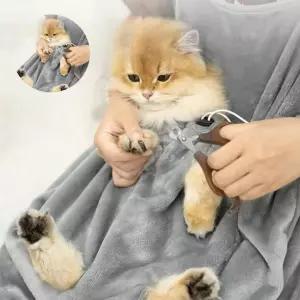 반려 제이제이펫 고양이 캥거루 앞치마 발톱 위생 담요