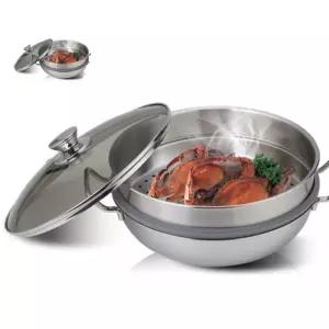 키친아트 찜냄비 찜솥 스텐 찜통 찜기 3중 2단 24cm