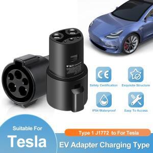 호환차량용 충전 어댑터 Type1 J1772 - 테슬라 TS-NACS 소켓 (EV 전기차 모델 X Y 3 S 타입 1 240V AC 80A