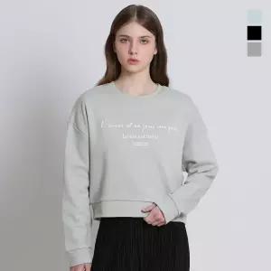 [더블유스탠다드(W STANDARD)] 크롭 레터링 맨투맨 (택가격: 29900원)