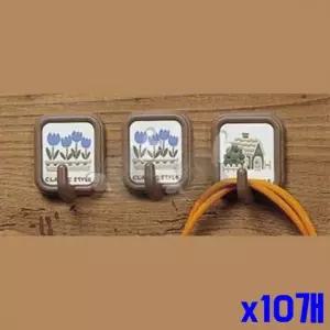 강력 XGT044I2 접착 사각행거 중 3P x10개묶음 접착식후크