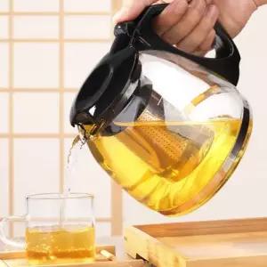 유리주전자 차포트 티팟 유리 안전손잡이 티포트 1.1L 찻주전자