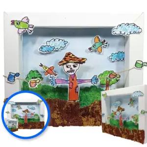 위월천 허수아비액자만들기 입체 10인용 캔버스 가을 키트 폼클레이 미술 폼클레이만들기 방과후수업재료
