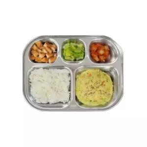 옆집샵 스텐 3찬 식판 영유아용  조절 식기
