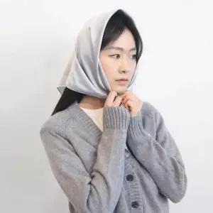 여자 봄 쁘띠 스카프 포카 빈 그레이 방울 목 손수건