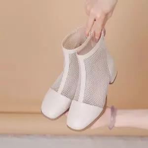 하계 여친 워커힐 슈즈 워커 펀칭 통기성 통굽 가죽 미들 굽 메쉬 샌들 구멍 숏 admr2