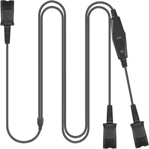 모든 Plantronics와 호환되는 Training Y 스플리터 어댑터 케이블과 QD 헤드폰 콜센터 감독 교육 PC 유선