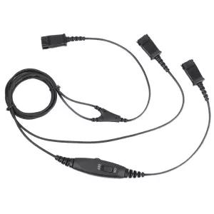 VoiceJoy 콜센터 헤드셋 빠른 연결 해제 케이블 Y 분배기 어댑터 교육 트레이너 Plantronics QD 호환