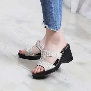 [신세계라이브쇼핑][옷자락] 여자 여름 데일리 웨지힐 플랫폼 뮬 샌들