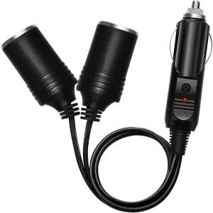 CHANZON 12V/24V 차량용 시가 라이터 1구에서 분배기 어댑터 7인치 UL 와이어 및 15A 퓨즈 포함 플러그