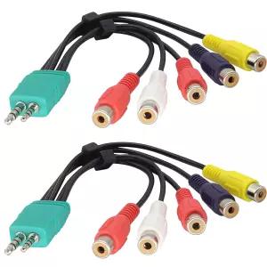 HCFeng 3.5mm 및 to RCA 오디오 비디오 어댑터 케이블 수 5 암 플러그 AV 컴포넌트 삼성 LED LCD TV 교체용