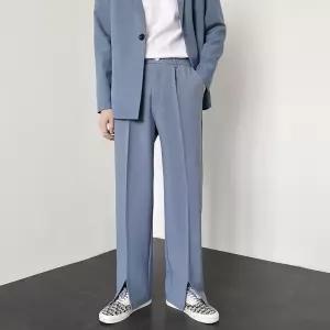 보니따스 남성용 바지 면 캐주얼 슬랙스 일자 드랍 와이드항풍 긴 트임 하이 ADOR1