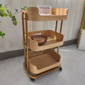 우드 웨건 원목 카트 미용실 엔틱 흰색 뷰티샵 50x38x85cm