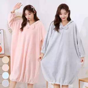 귀여운 여름 수영장 해변 후드 목욕 가운