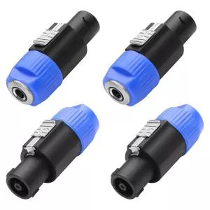 CERRXian 4팩 NL4FC 스피커 - 1/4 6.35mm 어댑터 앰프 믹서용 트위스트 잠금 기능이 있는 스피크온