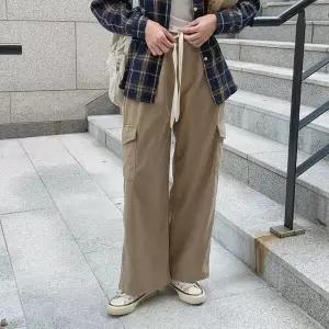 여성 코지 코듀로이 넓은 고무줄 바지 팬츠 골덴 모직