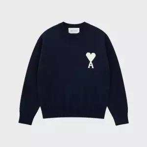 [명품] 빅 하트로고 울 크루넥 니트 잉크 에크루 남성 니트 UKS859.KN0156 A116