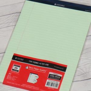 5권 40매 A4 브랜빌 리갈패드-그린 옥스포드 노트