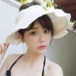 ( )특이한모자빅모자 여자 예쁜 창큰 여행 모자 햇빛차단모자 중년 빅사이즈 햇빛 차단 모두팜