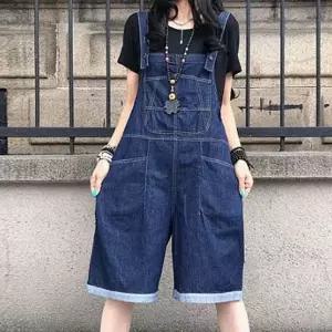 멜빵바지 데일리룩 여자멜빵바지 여름 멜빵 와이드 반바지 여성
