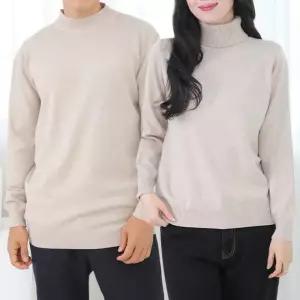 커플 베이직 니트티 / 남성 여성 반폴라 터틀넥 니트 / 가을 겨울