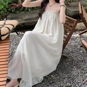 데일리룩 슬림핏 원피스 여름 레이어드 드레스 코디 뷔스티에 롱 여성 여리여리 롱원피스 끈나시 원픽 셀파