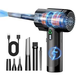 압축 공기 송풍기 LED 전기 먼지떨이 무선 조명 미니 먼지떨이 130000RPM 충전식