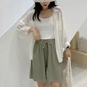 여자 여름 플 찰랑 밴딩 편한 고무줄 5부 반바지 아이스 쿨바지
