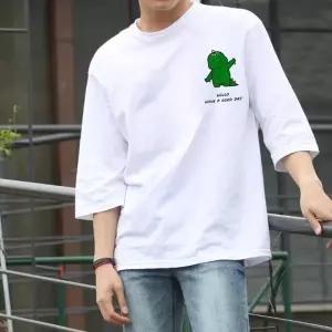 롱반팔공룡 반팔티 반바지추가 세트가능 빅사이즈 남여공용 티셔츠 커플티 면티 순면