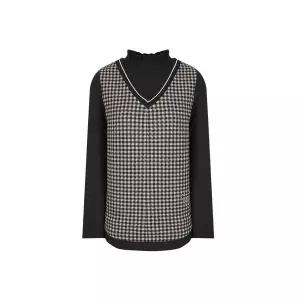 택가 142,000원 크로커다일레이디 체크 베스트 레이어드 반넥 티셔츠_CLDWTS108