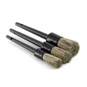 3 Pcs 천연 멧돼지 머리 자동차 히 브러시 세트 부드러운 강모 청소 키트 Atuo 타이어 휠 워시 외부