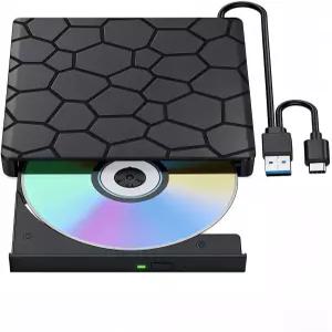Gingo 외장 블루레이 BD/DVD/CD 드라이브 - USB 3.0 광학 디스크 버너 리더 및 복제기(3D 재생 기능 포함)